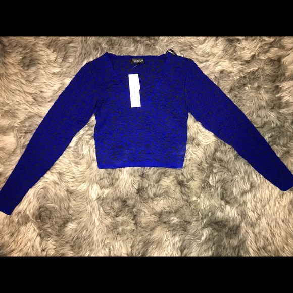 Topshop cheetah detail crop sweater NWT - Picture 1 of 3